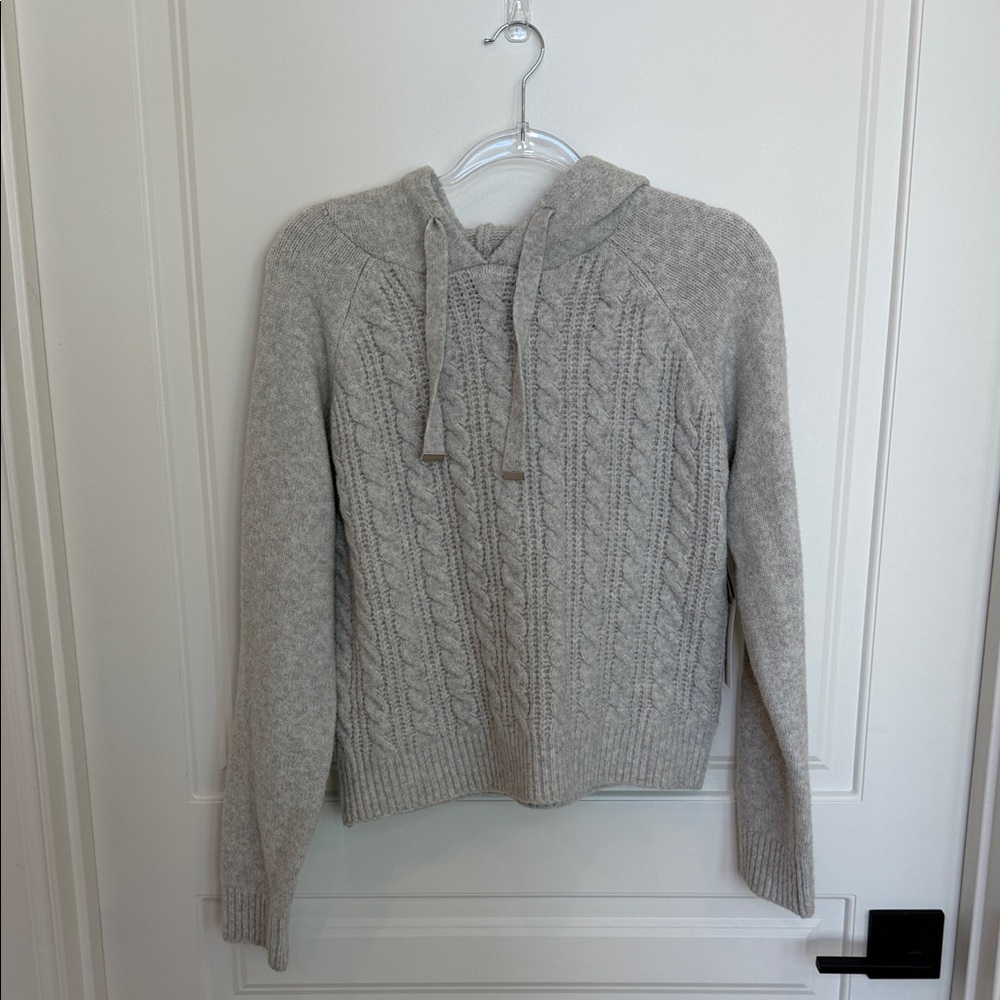 cupcakes & cashmere Heather Gray Cable Knit Turtleneck Sweater